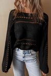 KaleaBoutique Hollow-out Cable Knit Cropped Sweater - KaleaBoutique.com