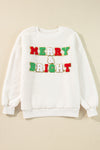 KaleaBoutique Christmas MERRY & Bright Chenille Graphic Sherpa Sweatshirt - KaleaBoutique.com