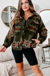 KaleaBoutique Aztec Print Flap Pockets Long Sleeve Shacket - KaleaBoutique.com