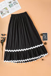 KaleaBoutique Ricrac Trim Colorblock High Waist Long Skirt - KaleaBoutique.com