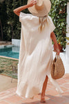 KaleaBoutique Stylish Comfortable Crinkled Buttons Maxi Beach Dress with Slits - KaleaBoutique.com