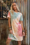 KaleaBoutique Comfortable Summer Tie Dye Oversized Slit Tee Dress - KaleaBoutique.com