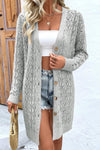 Hollow Out Buttons Front Long Cardigan - KaleaBoutique.com