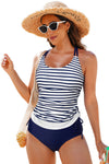 KaleaBoutique Stylish Drawstring Tummy Control Mix-and-match 2pcs Tankini Swimsuit