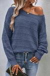 KaleaBoutique Boat Neck Drop Shoulder Pointelle Knit Sweater - KaleaBoutique.com