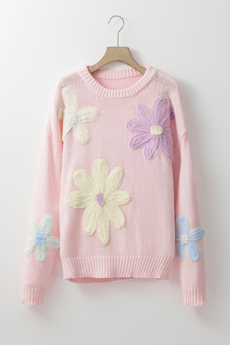 KaleaBoutique Petals & Threads Embroidered Floral Sweater - KaleaBoutique.com