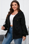 KaleaBoutique Plus Size Bishop Sleeve Zip Up Hooded Jacket - KaleaBoutique.com