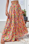 KaleaBoutique Beautiful Boho Floral Print Tiered Long Skirt - KaleaBoutique.com