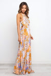 KaleaBoutique Graceful Boho Floral Backless Lace up Sleeveless Maxi Dress - KaleaBoutique.com