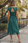 KaleaBoutique Shirred Open Back Sweetheart Neck Ruffled Midi Dress - KaleaBoutique.com