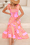 KaleaBoutique Boho Gingham Tied Straps Smocked Maxi Dress - KaleaBoutique.com