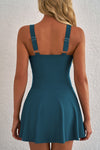 KaleaBoutique Stylish Adjustable Straps Cutout Ruched Knot Slit One Piece Swim Dress - KaleaBoutique.com