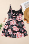 KaleaBoutique Stylish Floral Print Twisted Hollowed Back Swim Dress - KaleaBoutique.com