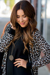 Leopard Patched Pocket Open Front Cardigan - KaleaBoutique.com