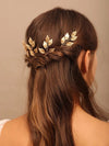 Bridal Gold Leaf 3 PC Hairpin Set, Greek Goddess Hair Pins, Delicate Wedding Head Piece Gold Leaf Hairpin Hair Accessory, Set of 3 - KaleaBoutique.com