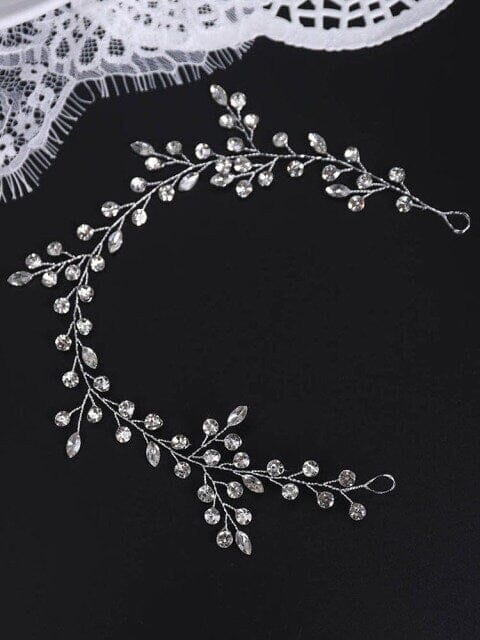 Bridal Crystal Hair Vine, Wedding Rhinestone Headband, Delicate Rhinestone Gem Tiara, Wedding Crystal Wire Hair Garland - KaleaBoutique.com