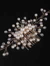 Bridal Pearl Hair Comb, Wedding Hairpiece, Bridal Pearl Head Piece, Hair Vine for Wedding, Large Bridal Hair Piece, Gold Wire Pearl Hairpin - KaleaBoutique.com