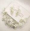 Bridal Porcelain Ceramic Floral Hairpiece, White Flower Bridal Pearl Hair Comb, Boho Wedding Floral Headpiece or Floral Pearl Earrings - KaleaBoutique.com