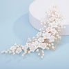 Bridal Porcelain Ceramic Floral Hairpiece, White Flower Bridal Pearl Hair Comb, Boho Wedding Floral Headpiece or Floral Pearl Earrings - KaleaBoutique.com