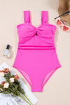 KaleaBoutique Stylish Casual Cut Out Twist Bowknot Backless One Piece Swimsuit - KaleaBoutique.com