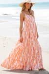 KaleaBoutique Abstract Print Spaghetti Straps Backless Tiered Maxi Dress - KaleaBoutique.com