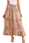 KaleaBoutique Boho Flower Print Smocked Waist Button Slit Maxi Skirt - KaleaBoutique.com