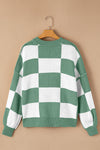 KaleaBoutique Checkered Bishop Sleeve Sweater - KaleaBoutique.com