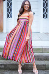 KaleaBoutique Striped Thin Straps Smocked Back Boho Maxi Dress - KaleaBoutique.com