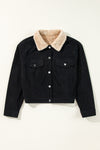 KaleaBoutique Fleece Lined Button-up Collared Corduroy Crop Jacket - KaleaBoutique.com