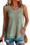 KaleaBoutique Stylish Comfortable Scoop Neck Waffle Knit Flowy Vest - KaleaBoutique.com