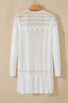 Crochet Hollow Out Open Front Cardigan - KaleaBoutique.com