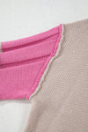 KaleaBoutique Colorblock Exposed Seam Round Neck Sweater - KaleaBoutique.com