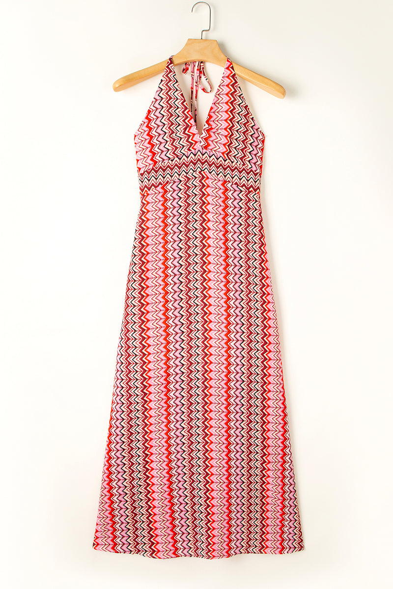 KaleaBoutique Halter Neck Tribal Boho Printed Backless Maxi Dress - KaleaBoutique.com