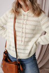 KaleaBoutique Pointelle Knit Raglan Sleeve Hooded Sweater - KaleaBoutique.com