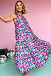 KaleaBoutique Floral Print Frilly Neck Sleeveless Tiered Maxi Dress - KaleaBoutique.com