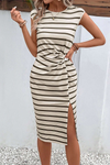 KaleaBoutique Twist Side Split Thigh Midi Dress - KaleaBoutique.com