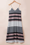 KaleaBoutique Mixed Stripes Spaghetti Straps V Neck Maxi Dress - KaleaBoutique.com