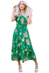 KaleaBoutique Floral Print Bubble Sleeve Smocked Tiered Midi Dress - KaleaBoutique.com