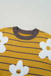 KaleaBoutique Daisy Floral Knitted Round Neck Sweater - KaleaBoutique.com