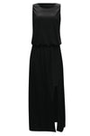 KaleaBoutique Solid Sleeveless Tunic Maxi Dress with Split - KaleaBoutique.com