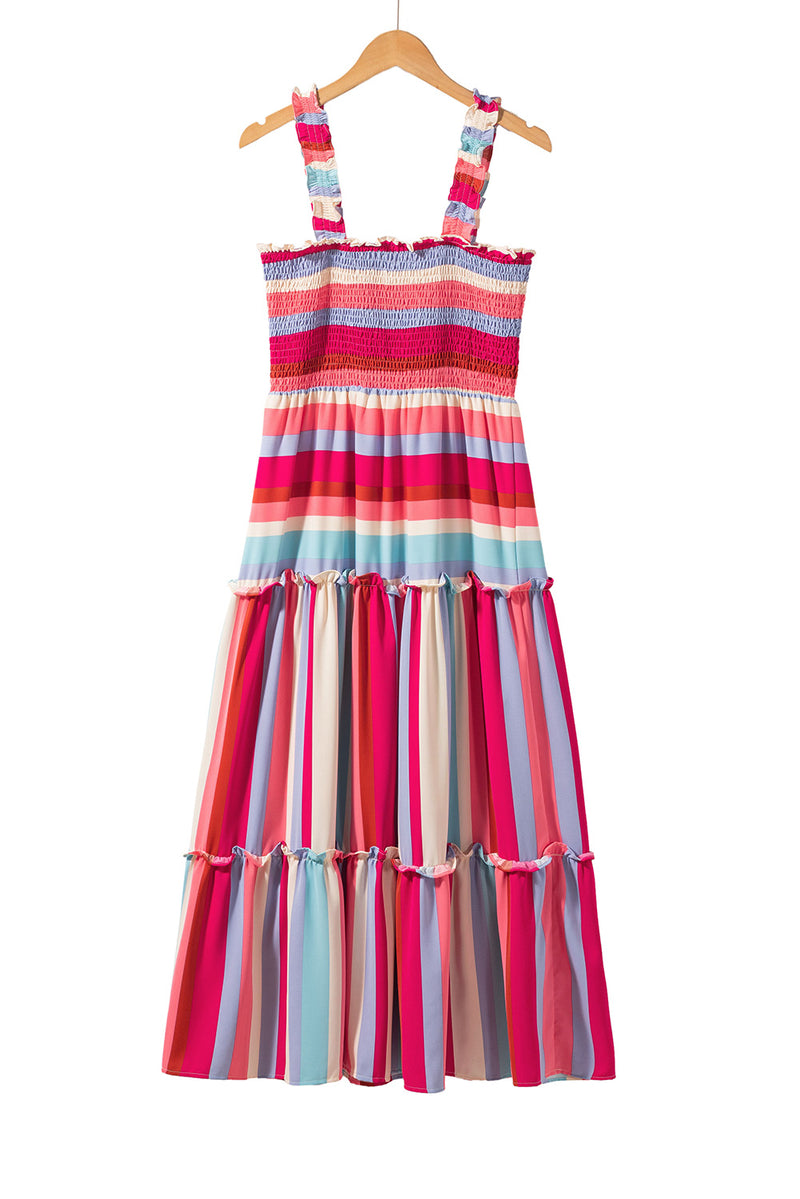 KaleaBoutique Ruffled Straps Smocked Tiered Long Dress - KaleaBoutique.com