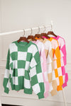 KaleaBoutique Checkered Bishop Sleeve Sweater - KaleaBoutique.com