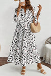 KaleaBoutique Leopard Print Notch V Neck Loose Fit Maxi Dress - KaleaBoutique.com