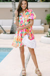 KaleaBoutique Floral Puff Sleeve Collar Buttoned Babydoll Dress - KaleaBoutique.com