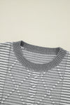 KaleaBoutique Geometric Textured Drop Shoulder Sweater - KaleaBoutique.com