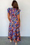 KaleaBoutique Boho Floral V Neck Ruffle Tiered Long Dress - KaleaBoutique.com