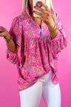 KaleaBoutique Abstract Print Collared V Neck Babydoll Blouse - KaleaBoutique.com