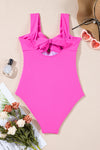 KaleaBoutique Stylish Casual Cut Out Twist Bowknot Backless One Piece Swimsuit - KaleaBoutique.com