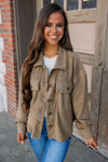 KaleaBoutique Textured Chest Pocket Button-Up Shacket - KaleaBoutique.com