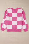 KaleaBoutique Checkered Bishop Sleeve Sweater - KaleaBoutique.com